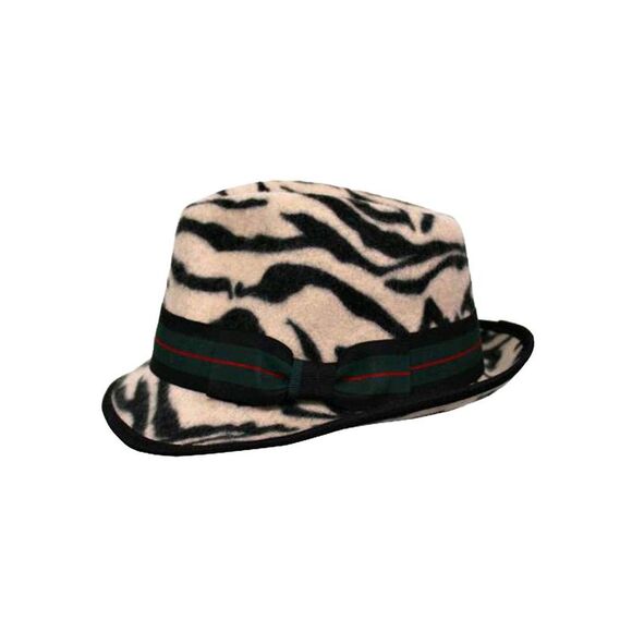 Animal Print Wool Fedora Hat - Picture 2 of 9